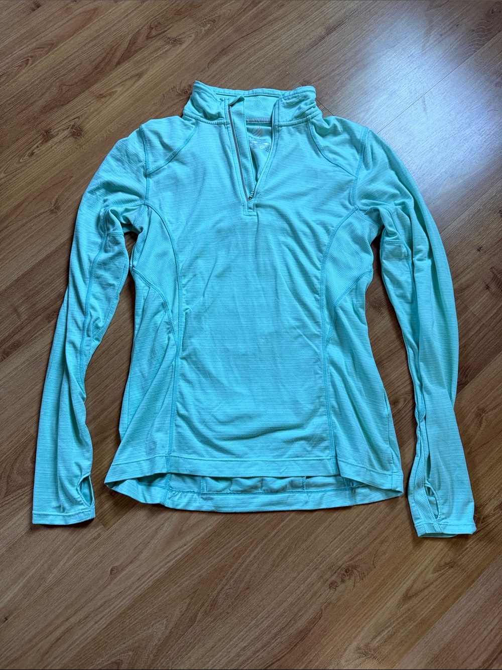 Light Aqua Long-Sleeve Quarter-Zip Performance Top